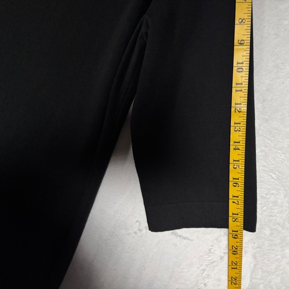 J.Jill Black Knit Turtleneck Sweater Dress Size XL Shift Knee Length Minimalist - Picture 14 of 16